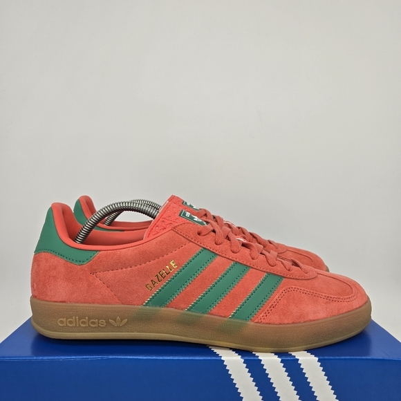 New Adidas Gazelle Indoor 'Preloved Scarlet Court Green' Men's Shoes Size 9 - Picture 3 of 8